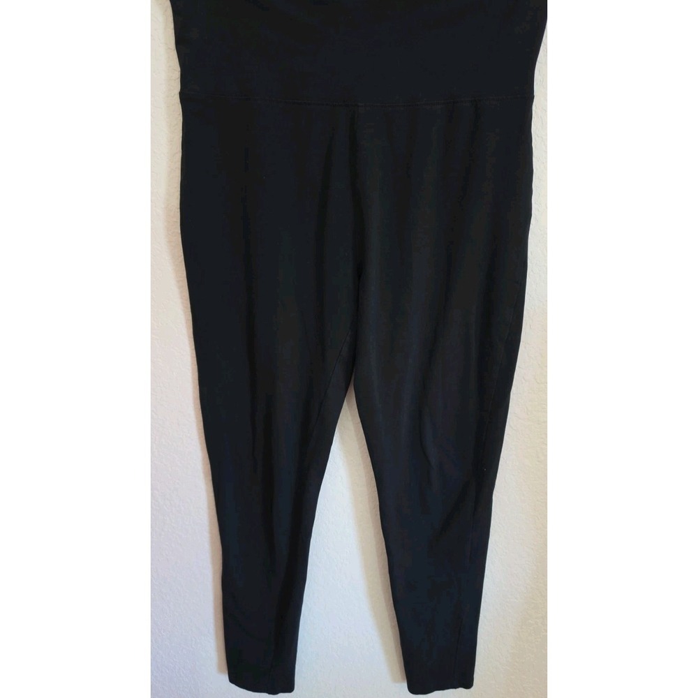 Womens Leggings Size L Black High Rise Ankle Pull On Stretch EUC Athleisure